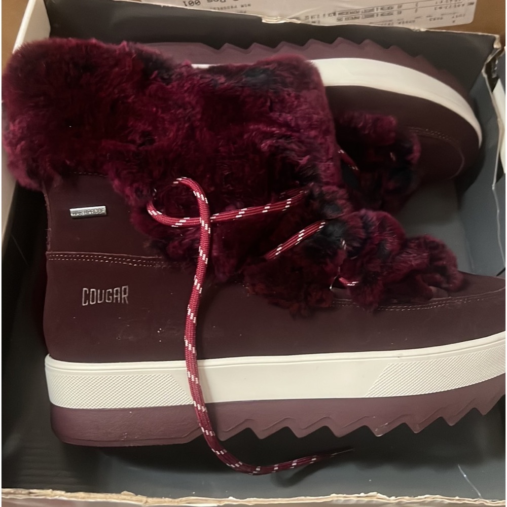 New Cougar Vanity Faux Fur Waterproof Suede leather Platform Boots 42.5/11
